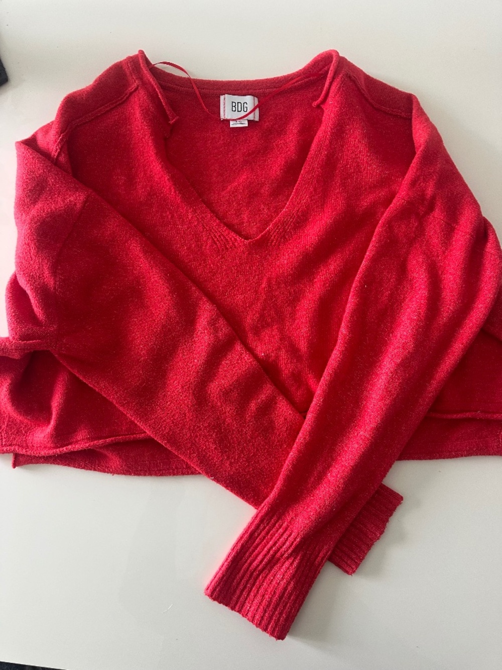 Red cropped urban outfitters sweater